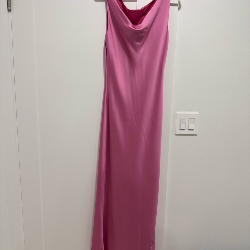Norma Kamali Elegant Pink Sleeveless Slip Gown Dress
